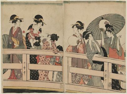 Kitagawa Utamaro: On Top of and beneath Ryôgoku Bridge - Museum of Fine Arts