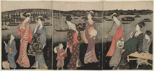 Kitagawa Utamaro: Enjoying the Evening Cool on the Banks of the Sumida River - Museum of Fine Arts