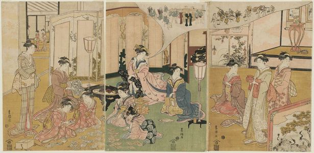 Utagawa Toyokuni I, 歌川豊国 (Utagawa Toyokuni I)による浮世絵「A Lucky New Year Dream of a Mouse Wedding」