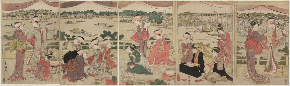 Utagawa Toyokuni I, 歌川豊国 (Utagawa Toyokuni I)による浮世絵「Women's Party with Gidayû Ballad Recital」