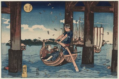 Utagawa Kuniyoshi: Tsukuda Island (Tsukudajima), from the series Famous Places in the Eastern Capital (Tôto meisho) - Museum of Fine Arts