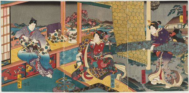 Utagawa Kuniteru: Flowers (Hana), from the series Snow, Moon and Flowers (Setsugekka no uchi) - Museum of Fine Arts