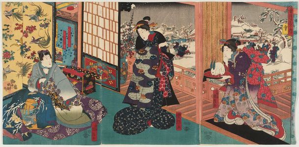 Utagawa Kuniteru: Snow (Yuki), from the series Snow, Moon and Flowers (Setsugekka no uchi) - Museum of Fine Arts