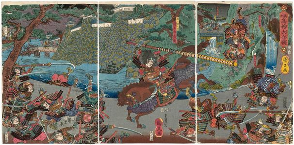 Utagawa Kunihisa: The Great Battle of Takadachi in Ôshû Province (Ôshû Takadachi ôgassen) - Museum of Fine Arts