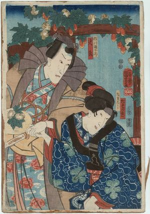 Utagawa Kuniyoshi: Actors Bandô Shûka(R), Ichikawa Danjûrô(L) - Museum of Fine Arts