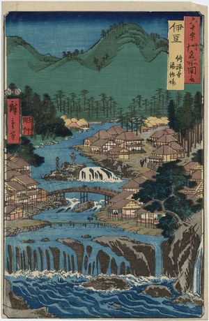 歌川広重: Izu Province: The Hot Springs of the Shuzen Temple (Izu, Shuzenji, Tôjiba), from the series Famous Places in the Sixty-odd Provinces [of Japan] ([Dai Nihon] Rokujûyoshû meisho zue) - ボストン美術館