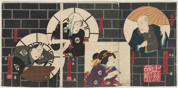 Utagawa Kuniyoshi, 歌川国芳 (Utagawa Kuniyoshi)创作的日本版画《Actors》