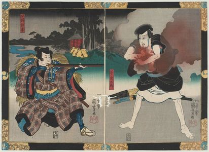 Utagawa Kuniyoshi: Actors as Ono Sadakurô and Hayano Kanpei - Museum of Fine Arts