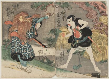 Utagawa Kuniyoshi: Actors Ichikawa Sumizô as Sadagorô (R) and Sawamura Tosshô as Kanpei (L) - Museum of Fine Arts