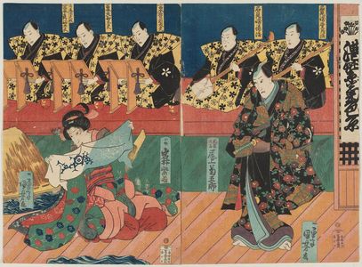 Utagawa Kuniyoshi, 歌川国芳 (Utagawa Kuniyoshi)による浮世絵「Actors Onoe Kikugorô(R), Iwai Shijaku(L)」