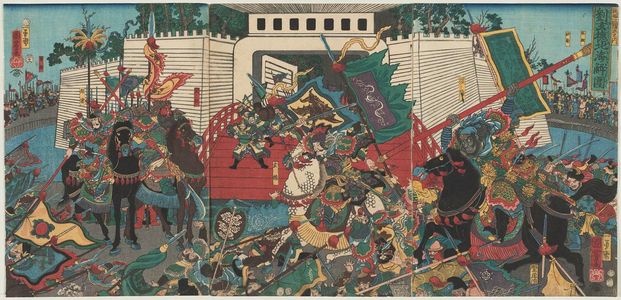 Utagawa Kuniyoshi: Tsûzoku Sangokushi no uchi, Ryû Gentoku Hokkai e kakomi otoku - Museum of Fine Arts