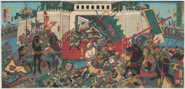 Utagawa Kuniyoshi, 歌川国芳 (Utagawa Kuniyoshi)による浮世絵「Tsûzoku Sangokushi no uchi, Ryû Gentoku Hokkai e kakomi otoku」