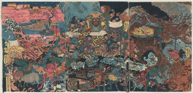 Utagawa Kuniyoshi, 歌川国芳 (Utagawa Kuniyoshi)による浮世絵「Scenes of Hell and Heaven」