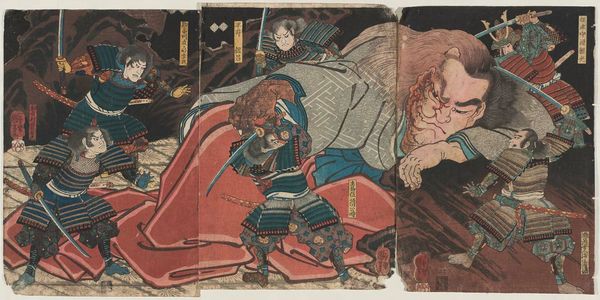 Utagawa Kuniyoshi: Minamoto Yorimitsu and His Retainers Attack the Shutendôji - Museum of Fine Arts