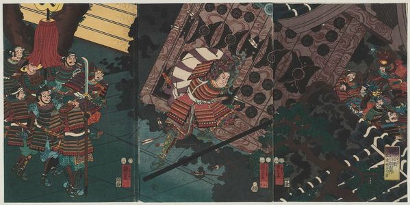 Utagawa Kuniyoshi: The Wada Rebellion: The Ferocious Courage and Amazing Strength of Asahina Saburô Yoshihide (Wada kassen, Asahina Saburô Yoshihide môyû kairyoku no zu) - Museum of Fine Arts