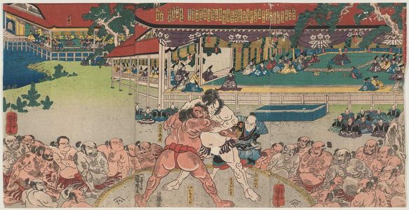 Utagawa Kuniyoshi, 歌川国芳 (Utagawa Kuniyoshi)による浮世絵「Sumô Tournament」