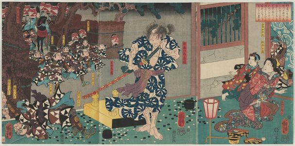 Utagawa Kuniyoshi: Satô Shirô Tadanobu Horikawa no tachi o ochiru... - Museum of Fine Arts