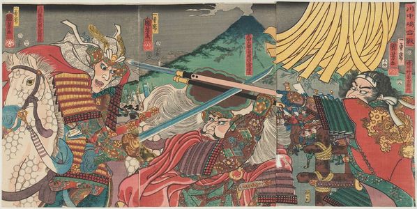 Utagawa Kuniyoshi: The Battle of Kawanakajima (Kawanakajima kassen) - Museum of Fine Arts