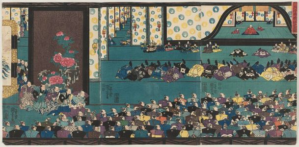 Utagawa Kuniyoshi, 歌川国芳 (Utagawa Kuniyoshi)による浮世絵「Hidehira, Governor of Mutsu Province, Holding Court (Mutsu no kami Hidehira hyôjô no zu)」