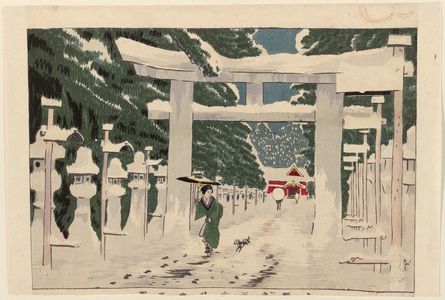 Kobayashi Kiyochika: Heavy Snow at the Tôshôgû Shrine in Ueno (Ueno Tôshôgû sekisetsu no zu) - Museum of Fine Arts