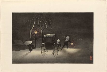 Kobayashi Kiyochika: Jinrikisha on a Snowy Night - Museum of Fine Arts