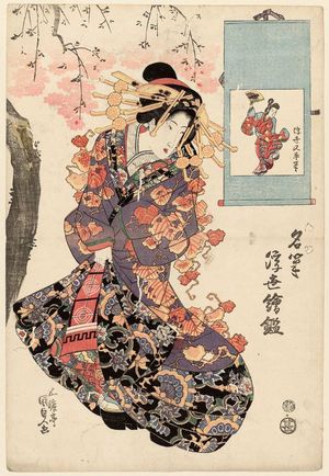 Utagawa Kunisada: Picture by Ukiyo Matabei (Ukiyo Matabei hitsu), from the series Mirror of Famous Ukiyo-e Artists (Meihitsu ukiyo-e kagami) - Museum of Fine Arts