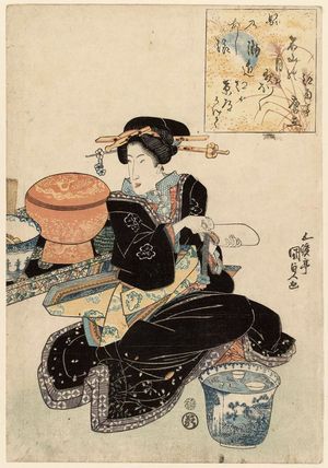 歌川国貞: Ishiyama, from an untitled series of Eight Views of Ômi (Ômi hakkei) - ボストン美術館