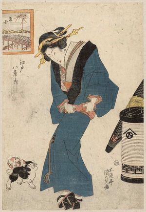 Utagawa Kunisada, 歌川国貞 (Utagawa Kunisada I (Toyokuni III))による浮世絵「Ryôgoku Bridge (Ryôgoku), from the series Eight Views of Edo (Edo hakkei no uchi)」