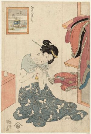 Utagawa Kunisada, 歌川国貞 (Utagawa Kunisada I (Toyokuni III))による浮世絵「Nichô-machi, from the series Eight Views of Edo (Edo hakkei no uchi)」