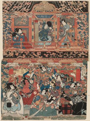 Utagawa Kuniyoshi, 歌川国芳 (Utagawa Kuniyoshi)创作的日本版画《Ryûgû gongen (Actors)》