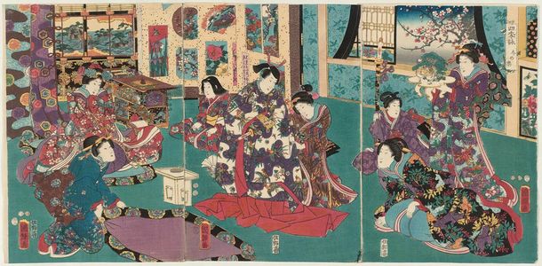 歌川国輝: Winter Music (Fuyu no gaku), from the series Songs of the Four Seasons (Shiki no nagame) - ボストン美術館