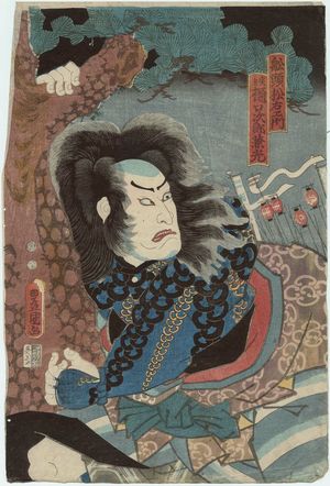 Utagawa Kunisada: Actor Nakamura Utaemon IV as Boatman (Sentô) Matsuemon, actually Higuchi no Jirô Kanemitsu - Museum of Fine Arts
