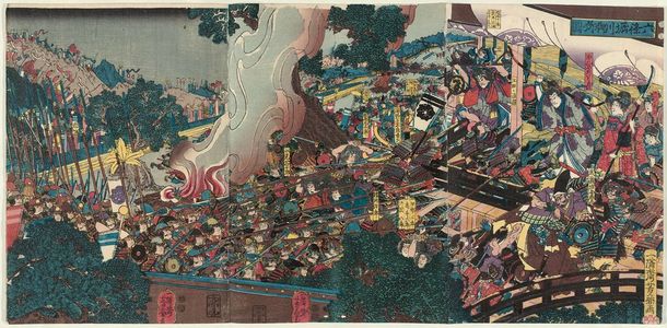 Satomi Tachô: The Attack on the Palace at Horikawa in Rokujô (Rokujô Horikawa gosho zu) - ボストン美術館