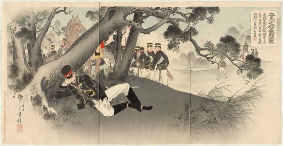 水野年方: The Fearlessness of Major General Tatsumi (Tatsumi shôshô gôtan no zu) - ボストン美術館