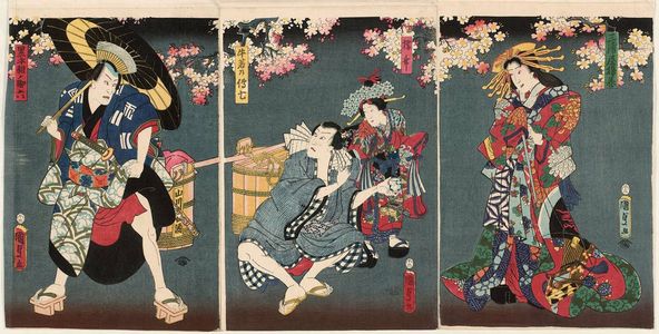 Estampe japonaise "Actors" par Utagawa Kunisada II, 二代歌川国貞 (Utagawa Kunisada II (Toyokuni IV))