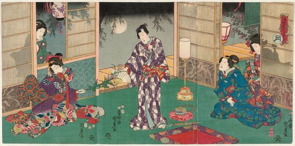 二代歌川国貞: Moon (Tsuki), from the series Moon, Snow, and Flowers (Getsusekka no uchi) - ボストン美術館