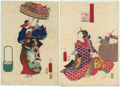 Japanese Print "Ch. 17, E-awase, from the series Lingering Sentiments of a Late Collection of Genji (Genji goshû yojô) [pun on The Fifty-four Chapters of the Tale of Genji (Genji gojûyojô)]" by Utagawa Kunisada, 歌川国貞 (Utagawa Kunisada I (Toyokuni III))