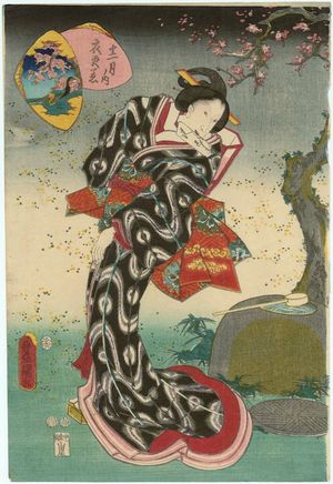 歌川国貞: The Second Month (Kisaragi), from the series Twelve Months (Jûni tsuki no uchi) - ボストン美術館