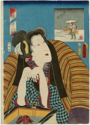 歌川国貞: Looking Cold (Samusô), from the series Thirty-two Aspects in the Modern Style (Imayô sanjûnisô) - ボストン美術館
