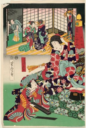 Utagawa Yoshitora: The Hour of the Ox (Ushi no koku), from the series The Twelve Hours in the Modern World (Tôsei jûni-doki no uchi) - Museum of Fine Arts
