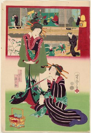 Utagawa Yoshitora: The Hour of the Boar (I no koku), from the series The Twelve Hours in the Modern World (Tôsei jûni-doki no uchi) - Museum of Fine Arts