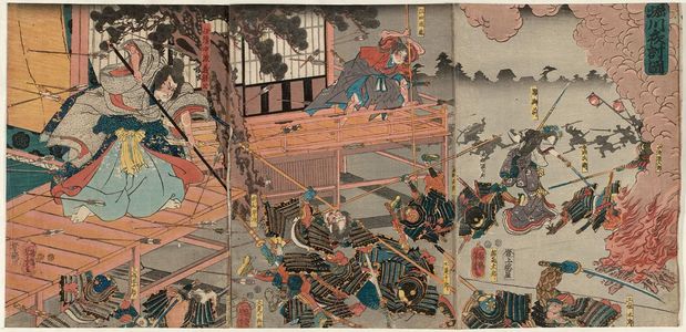 Utagawa Yoshitora: The Night Attack at Horikawa (Horikawa youchi no zu) - Museum of Fine Arts