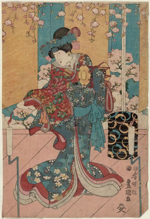 Japanese Print "Woman Dancing in a Private Performance" by Utagawa Kunisada, 歌川国貞 (Utagawa Kunisada I (Toyokuni III))