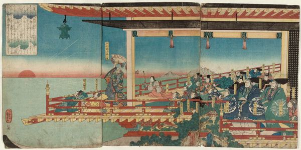 Utagawa Kuniyoshi: Taira Kiyomori Uses Incantations to Delay the Sunset - Museum of Fine Arts