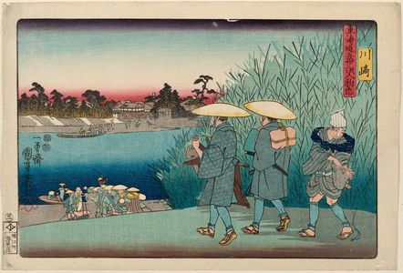 Utagawa Kuniyoshi: Kawasaki, from the series Human-interest Views of the Fifty-three Stations of the Tôkaidô Road (Tôkaidô gojûsan tsugi jinbutsushi) - Museum of Fine Arts