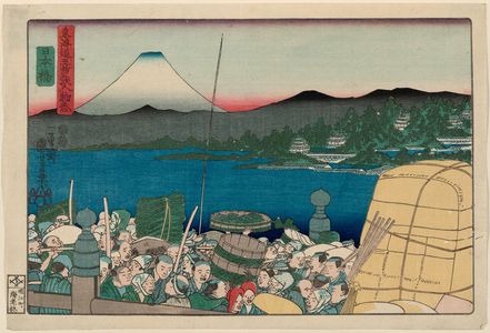Utagawa Kuniyoshi: Nihonbashi, from the series Human-interest Views of the Fifty-three Stations of the Tôkaidô Road (Tôkaidô gojûsan tsugi jinbutsushi) - Museum of Fine Arts