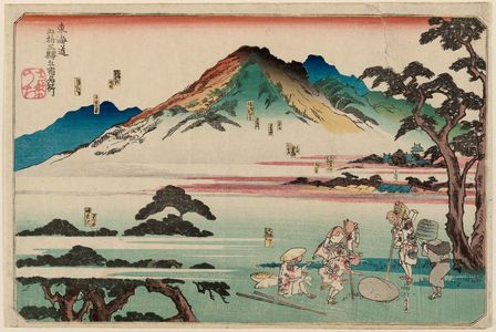 Utagawa Kuniyoshi: Five Stations: Ôiso, Odawara, Hakone, Mishima, and Numazu, from the series Famous Views of the Fifty-three Stations of the Tôkaidô Road (Tôkaidô gojûsan eki goshuku meisho) - Museum of Fine Arts