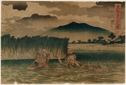 Utagawa Kuniyoshi: View of the Miyato River in the Eastern Capital (Tôto Miyatogawa no zu), from a series View of...in the Eastern Capital (Tôto...no zu) - Museum of Fine Arts