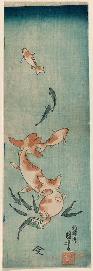 Utagawa Kuniyoshi: Goldfish and Killifish - Museum of Fine Arts