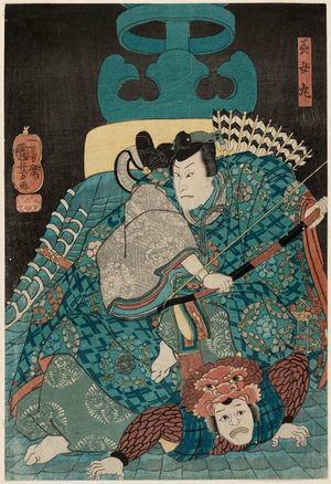 Utagawa Kuniyoshi, 歌川国芳 (Utagawa Kuniyoshi)创作的日本版画《Bijomaru》